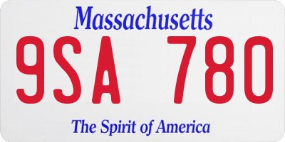 MA license plate 9SA780