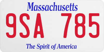 MA license plate 9SA785