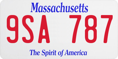MA license plate 9SA787