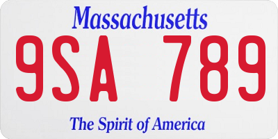 MA license plate 9SA789