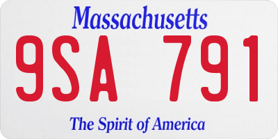 MA license plate 9SA791