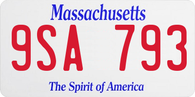 MA license plate 9SA793