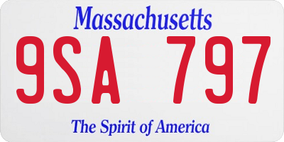 MA license plate 9SA797