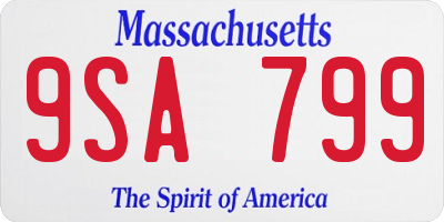 MA license plate 9SA799