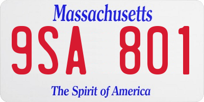 MA license plate 9SA801