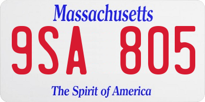 MA license plate 9SA805
