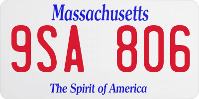 MA license plate 9SA806