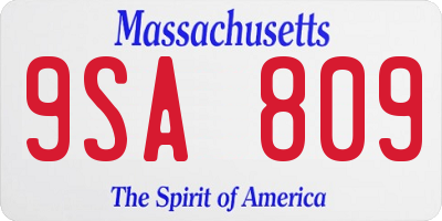 MA license plate 9SA809