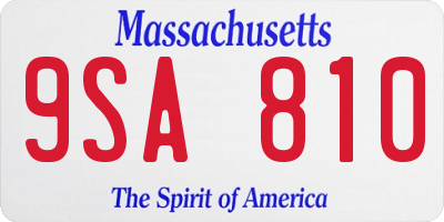 MA license plate 9SA810