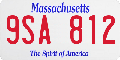 MA license plate 9SA812