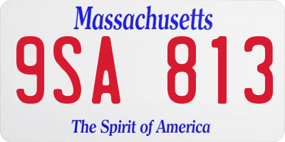 MA license plate 9SA813