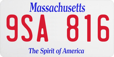 MA license plate 9SA816