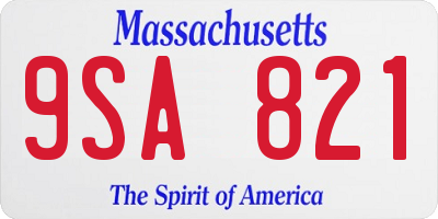 MA license plate 9SA821