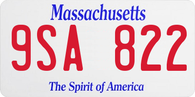 MA license plate 9SA822