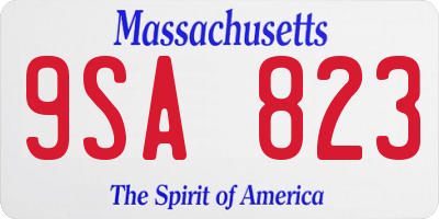 MA license plate 9SA823