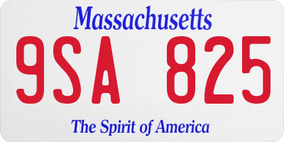 MA license plate 9SA825