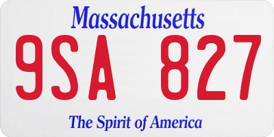 MA license plate 9SA827