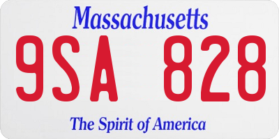 MA license plate 9SA828