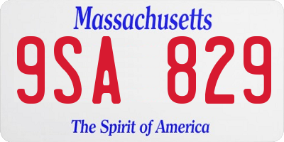MA license plate 9SA829