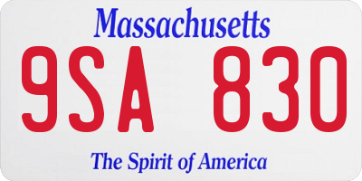 MA license plate 9SA830