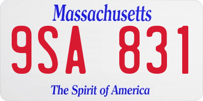 MA license plate 9SA831