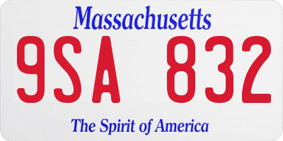 MA license plate 9SA832