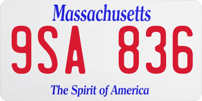 MA license plate 9SA836