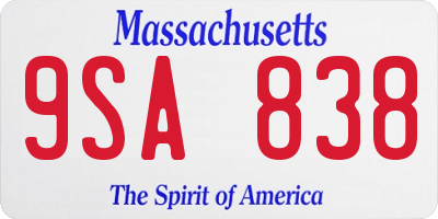 MA license plate 9SA838