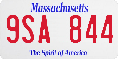 MA license plate 9SA844