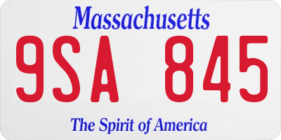MA license plate 9SA845
