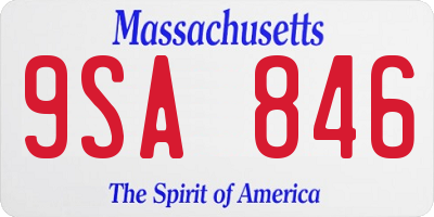 MA license plate 9SA846