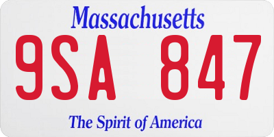 MA license plate 9SA847