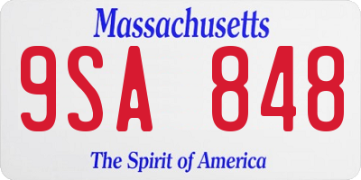 MA license plate 9SA848