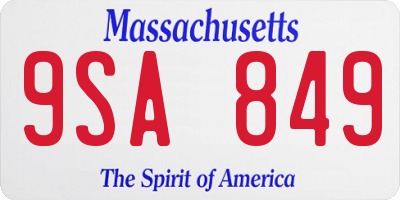 MA license plate 9SA849