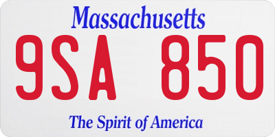 MA license plate 9SA850