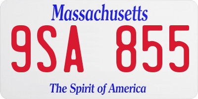 MA license plate 9SA855