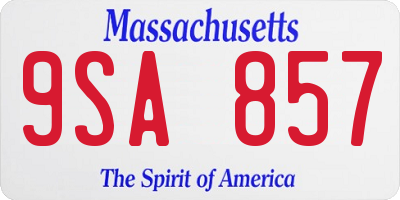 MA license plate 9SA857