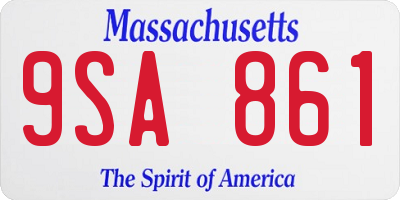 MA license plate 9SA861