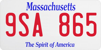 MA license plate 9SA865