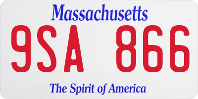 MA license plate 9SA866