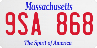 MA license plate 9SA868