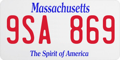MA license plate 9SA869