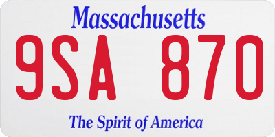 MA license plate 9SA870