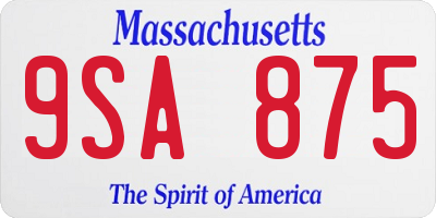 MA license plate 9SA875