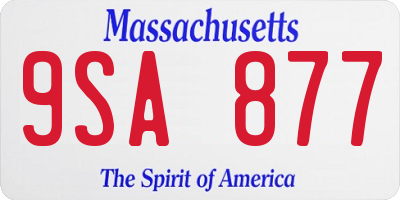 MA license plate 9SA877