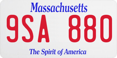 MA license plate 9SA880