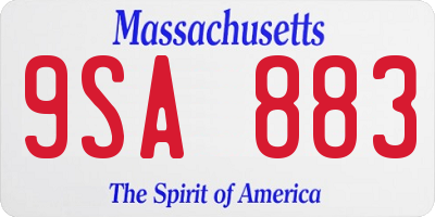 MA license plate 9SA883