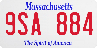 MA license plate 9SA884