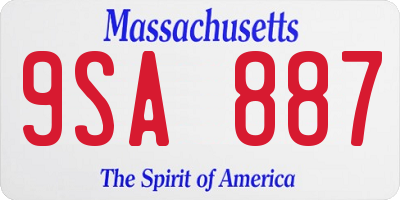 MA license plate 9SA887