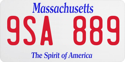 MA license plate 9SA889